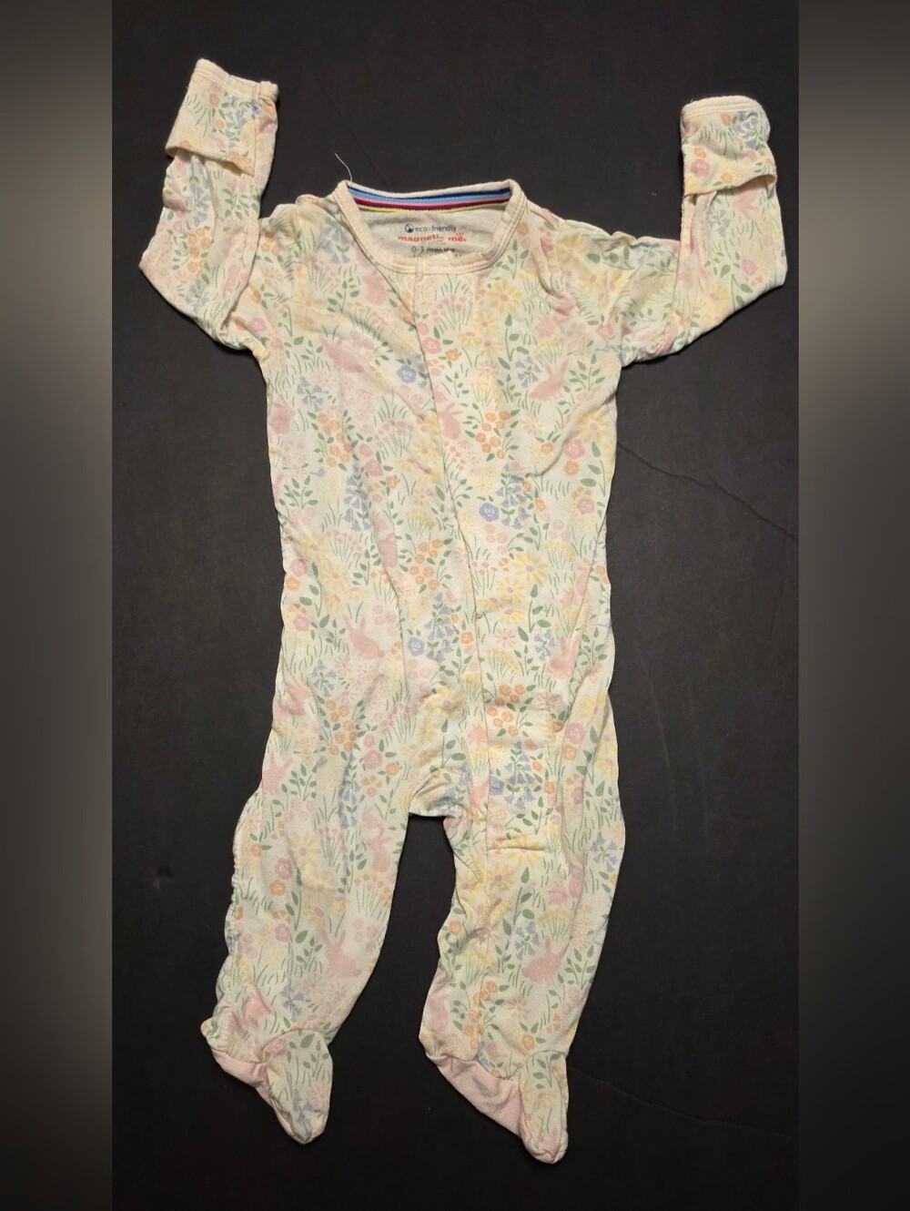 Magnetic Me Pastel Floral Print Pajamas - Size 0-3m